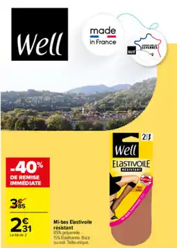 Carrefour Well Mi-bas Elastivoile résistant offre