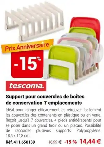 Tescoma Support pour couvercles de boîtes de conservation
