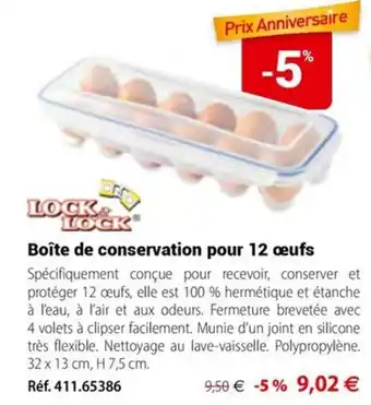 LOCK&LOCK Boîte de conservation pour 12 œufs