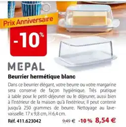 Mathon Mepal beurrier hermétique blanc offre
