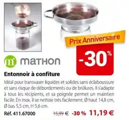 Mathon MATHON Entonnoir à confiture offre