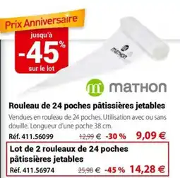 Mathon MATHON Rouleau de 24 poches pâtissières jetables offre