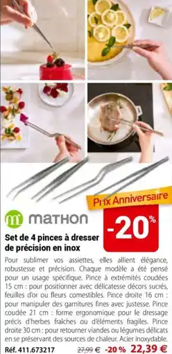 Mathon set de 4 pinches offre