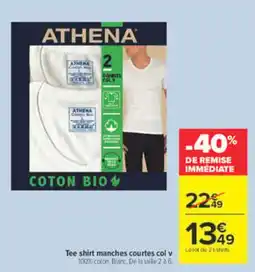 Carrefour ATHENA Tee shirt manches courtes col v offre