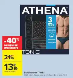 Carrefour ATHENA Slips homme "Tonic" offre