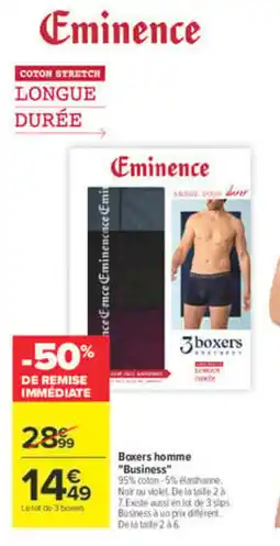 Carrefour Eminence Boxers homme Business offre
