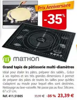 Mathon MATHON Grand tapis de pâtisserie multi-diamètres offre