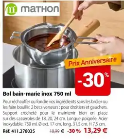 Mathon MATHON Bol bain-marie inox offre
