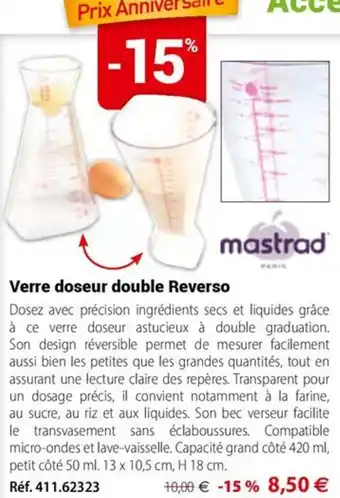 Verre doseur double reverso