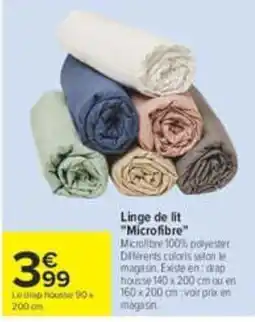 Carrefour Microfibre Linge de lit offre