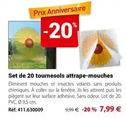 Mathon Set de 20 tournesols attrape-mouches offre