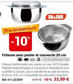 Mathon ibili Friteuse avec panier et couvercle 20 cm offre