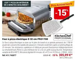 Mathon KitchenChef PROFESSIONAL Four à pizza électrique Ø 32 cm PRO1700 offre