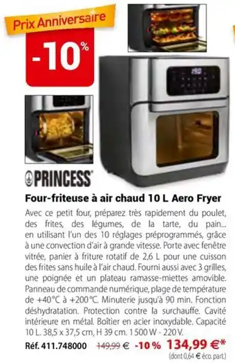 PRINCESS Four-friteuse à air chaud 10 L Aero Fryer