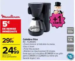 Carrefour Moulinex Cafetière filtre offre