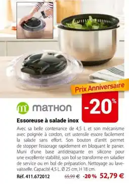 Mathon MATHON Essoreuse à salade inox offre