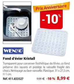 Mathon Wenko fond d'évier kristall offre
