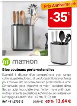 Mathon Mathon bloc couteaux porte-ustensiles offre