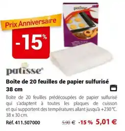 Mathon Patisse boîte de papier sulfurisé offre