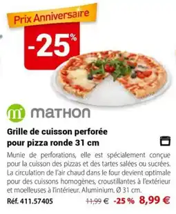 Mathon Mathon grille de cuisson perforée pour pizza ronde offre