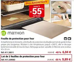 Mathon Feuille de protection pour four offre