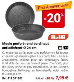 Mathon ibili Moule perforé rond bord haut antiadhérent offre
