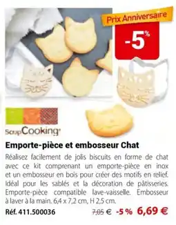 Mathon ScrapCooking Emporte-pièce et embosseur Chat offre