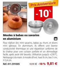 Mathon Moules à babas ou savarins en aluminium offre