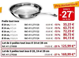 Mathon Poêle tout inox offre