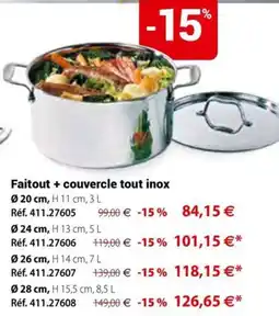 Mathon Faitout + couvercle tout inox offre