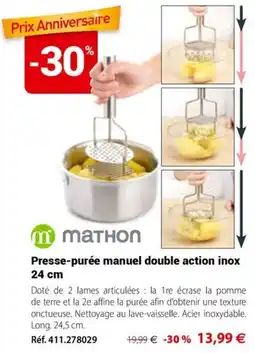 Mathon Mathon presse-purée manuel double action inox offre