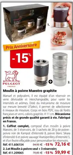 Mathon PEUGEOT Moulin à poivre Maestro graphite offre
