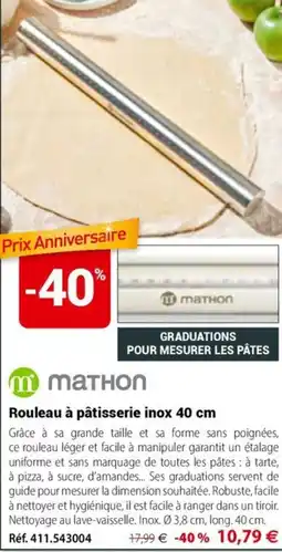 Mathon Mathon rouleau a patisserie inox offre