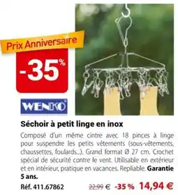 Mathon WENKO Séchoir à petit linge en inox offre