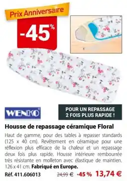 Mathon Wenko housse de repassage céramique floral offre