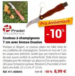 Mathon Pradel Excellence Couteau à champignons offre