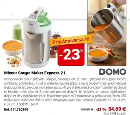 Mathon Domo mixeur soupe maker express 2 l offre