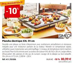 Mathon SIMÉO Plancha électrique XXL 59 cm offre