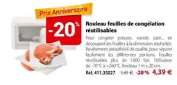 Mathon Rouleau feuilles de congélation réutilisables offre