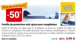 Mathon NoStik Feuille de protection anti-givre pour congélateur offre