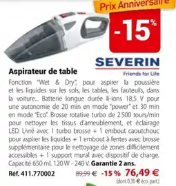 Mathon SEVERIN Aspirateur de table offre