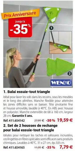 Mathon Wenko balai essuie-tout triangle offre