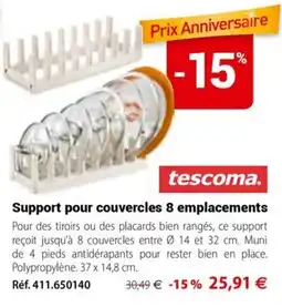Mathon Tescoma support pour couvercles 8 emplacements offre