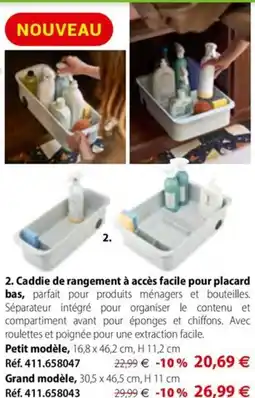 Mathon Caddie de rangement a acces facile pour placard offre