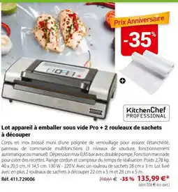 Mathon Lot appareil a emballer sous vide pro +2 rouleaux de sachets a decouper offre