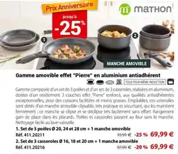Mathon Mathon Gamme amovible effet "Pierre" en aluminium antiadhérent offre