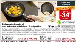 Mathon Mathon poêle en aluminium forgé avec revetement antiadherent ceramique plus offre