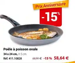 Mathon Poêle à poisson ovale offre