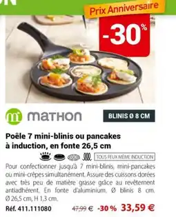 Mathon MATHON Poêle 7 mini-blinis ou pancakes offre