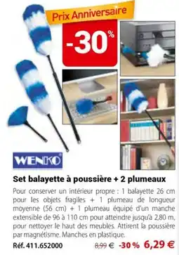 Mathon Wenko set balayette à poussière + 2 plumeaux offre